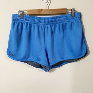 Under Armour Womens Blue Athletic Running Semi Fitted Shorts Size XL